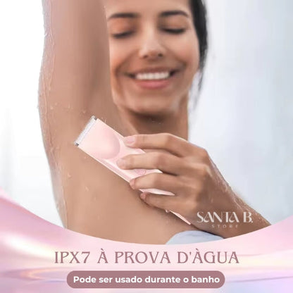 Depilador Corporal e Facial Elétrico 2 em 1 Portátil e à Prova d’Água