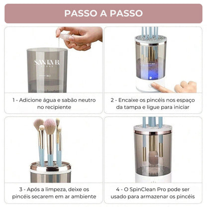 Limpador Elétrico de Pincéis de Maquiagem - SpinClean Pro