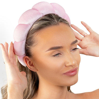 Tiara Nuvem para Skincare e Maquiagem - Rosa (BRINDE)